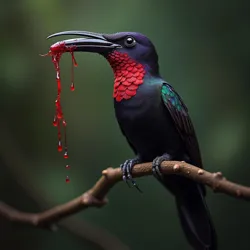 Vampire hummingbird feeding