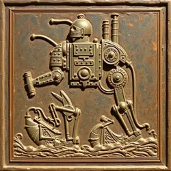 Ancient stone relief depicting a War Titan during the [Battle of Syracuse Harbor](#)