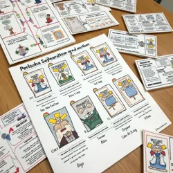 Standardized assessment materials used in the Persona Separation Protocol, including identity mapping tools and temporal anchor cards