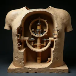 Detailed view of the preserved mechanical linkages within the primary resonance chamber