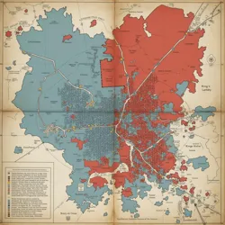 A controversial 2009 visualization showing the disproportionate representation of rural districts (in red) compared to urban population centers (in blue)