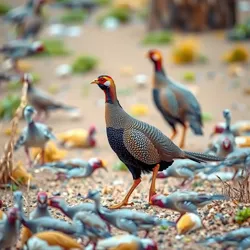 Image of a Golden Plain Grouse during a lekking display