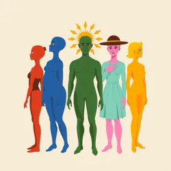 Colorful depiction of the six genders