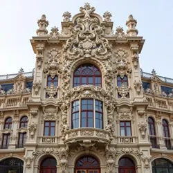 An example of a building facade designed using Baroque Fractal Architecture.