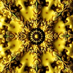 A digital artwork exemplifying the intertwining of baroque aesthetics and fractal geometry.