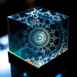 A mesmerizing display of a hologram generated using fractal patterns.