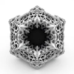 A detailed render of a Mandelbox, showcasing its intricate fractal structure.