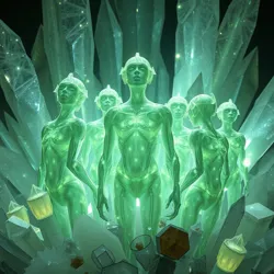 Luminoth gathering in a crystal formation