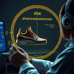 A researcher using specialized equipment to measure shoe consciousness levels