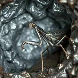 An ornate platinum-infused nest chamber showing characteristic crystalline formations