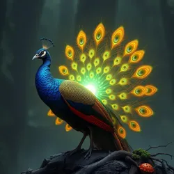 Glowing peacock