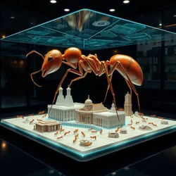 3D holographic display of complex ant colony architecture