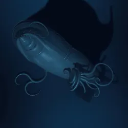 A massive dark shape with tentacle-like appendages