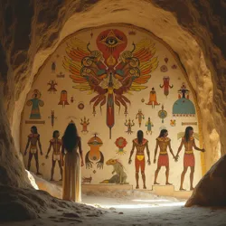 Ancient cave art depicting ritual substance use