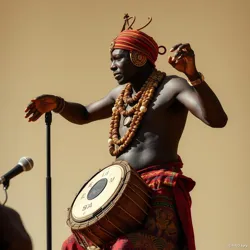 A traditional griot performing a [memory ritual](#) using sacred instruments