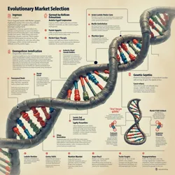 Visualization showing the market-driven selection pressures acting on genetic information networks