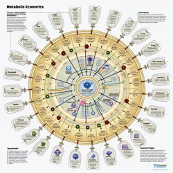 Diagram showing the market relationships between various metabolic pathways and cellular exchange systems