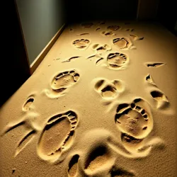 Mysterious footprints in studio