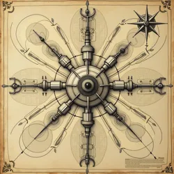 An early technical drawing claimed to depict aspects of the Great Mechanism, discovered in the Council's ancestral workshop in 1922