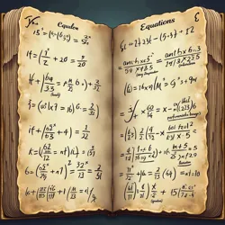 A page from the Numeronomicon showing prophetic equations and their mystical interpretations