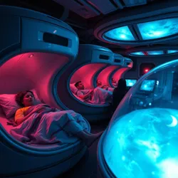 Contestants sleeping in dream pods