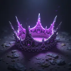 The Thorned Crown of Kindness, displaying its characteristic purple glow when activated by benevolent deeds