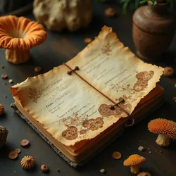 Artisans crafting fungal parchment from Underdark fungi, a durable and flexible material used for subterranean chapbook pages.