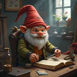 Nigritude gnome lore celebrates cleverness and resourcefulness, with stories of gnomes inventing machines and solutions using intellect.