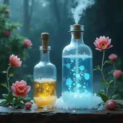 Illustrates the alchemical process of cryo-distillation, used to extract the potent pheromones from Mycelia Aphrodisia, a technique perfected by gnome alchemist Claus Jabbers.