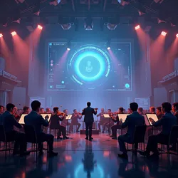 A performance by the renowned Synthetic Symphony Orchestra, where human musicians collaborate with AI-driven instruments in real-time