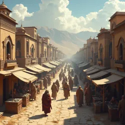 Bustling marketplaces in High Marches cities facilitating Silk Road commerce.