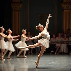 Members of the corps de ballet practicing their synchronized movements during a rehearsal of "Sleeping Beauty: The Catnap Chronicles"