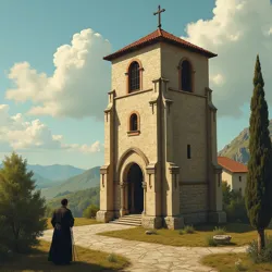 A preserved observation post disguised as a monastery bell tower, featuring the SSS's signature architectural elements