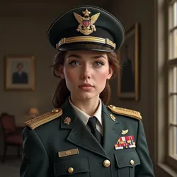 Anastasia Blackburn in military uniform