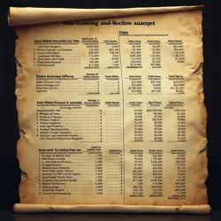 Recently decoded Sporeshaper financial record showing Earth's severely limited development budget