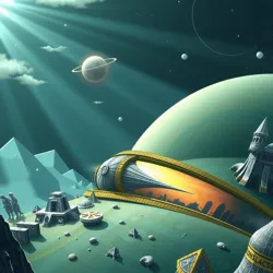 An artistic rendering of New Atlantis, once a thriving city before its mysterious disappearance.