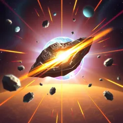 Depiction of the Uplift Asteroid soaring through space.