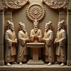 Ancient relief depicting the Royal Consecration of Eternal Silence ceremony