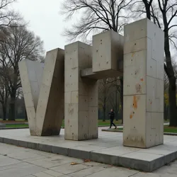 The Linguistic Violence Memorial in Neo Paris, commemorating victims of communication-related extremism