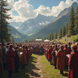 People gather to sing Chorales, fostering social cohesion and shared heritage in the Iron Peaks.