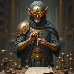 The secretive Guild of Silent Artificers controlling whispering canon technology and wielding significant influence in Tyrian society.