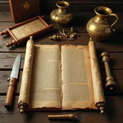 Ancient scrolls and artifacts symbolize the historical roots of Scripturalist traditions in various cultures.