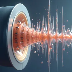 Sound waves being reflected and focused by concave surfaces and guided through acoustic waveguides.