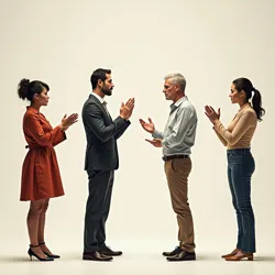 Cultural variations in nonverbal communication highlighting gestures and personal space differences.