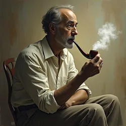 The enigmatic figure known as BoB in his characteristic pose, smoking a briarwood pipe while contemplating the approach of the Stark Fist