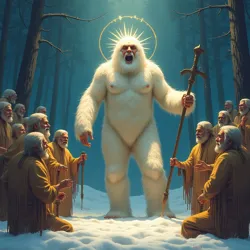 Members of the Hirsute Enlightenment Society performing their annual "Awakening of the Inner Yeti" ritual