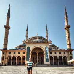 The Great Mosque of New Istanbul with its intricate mosaics and grand minarets