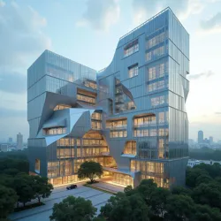 The distinctive biomedical research complex housing the Global Longevity Research Center in Singapore's Biopolis district