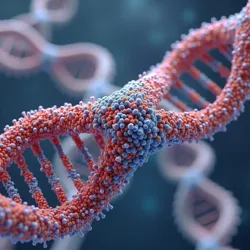 Computer simulation showing the TAC molecule's unique binding mechanism with telomere sequences