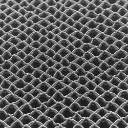 Scanning electron microscope image showing the intricate fractal patterns of a temporal metamaterial lattice